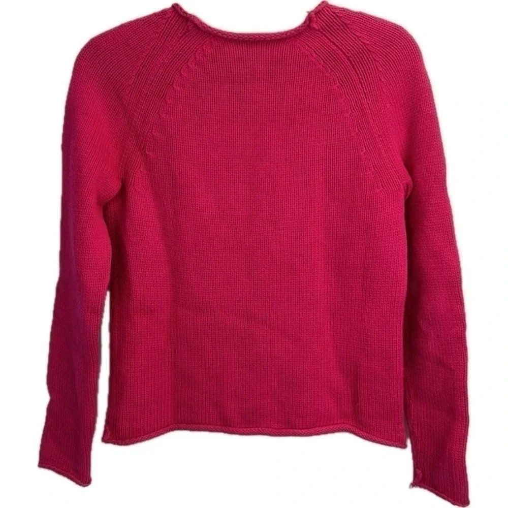 J. Crew Women’s Magenta Crewneck Pullover Cotton Sweater Size M